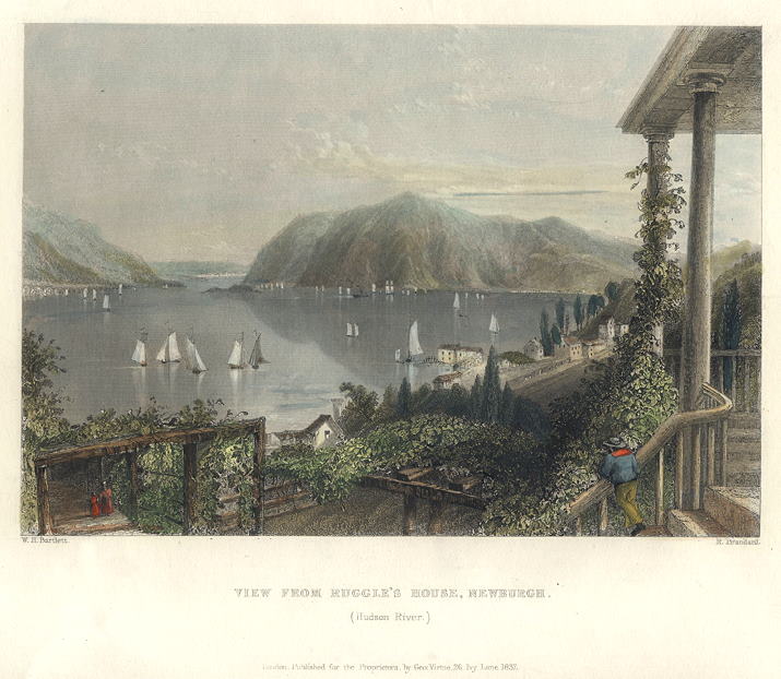 USA, View from Ruggle's House, Newburgh, (Hudson River), 1840