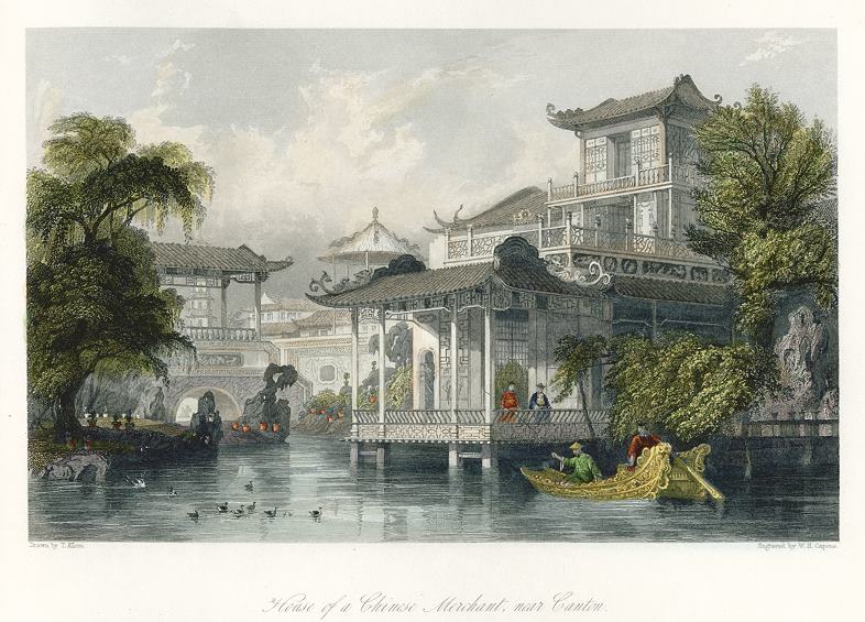 China, House of a Chinese Merchant near Canton, 1843