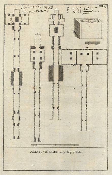 Egypt, Thebes, Plans of the Sepulchres of the Kings, 1743