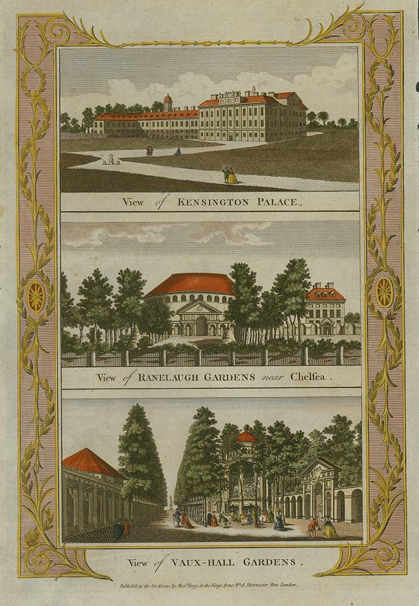 Kensington Palace, Ranelaugh Gardens & Vauxhall Gardens, 1784