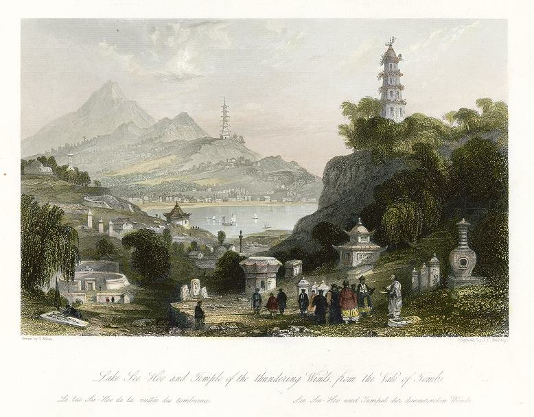 China, Lake See-Hoo & Temple of the Thundering Winds, 1843