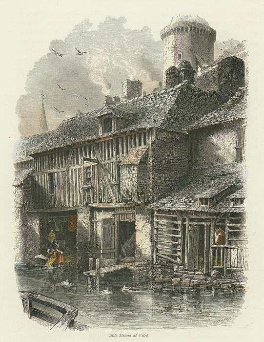 France, Mill Stream at Vitre (Brittany), 1875