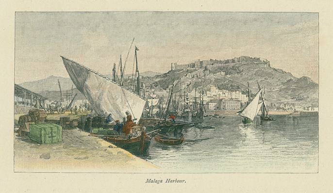 Spain, Malaga Harbour, 1891