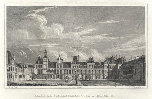 Paris, Palais de Fontainbleau, Cour d'Honneur, 1840