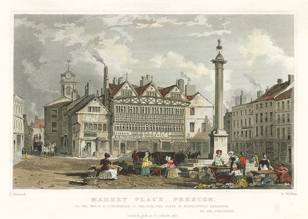 Lancashire, Preston Market Place, 1831