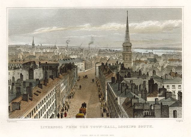 Liverpool from the Town Hall, looking south, 1831