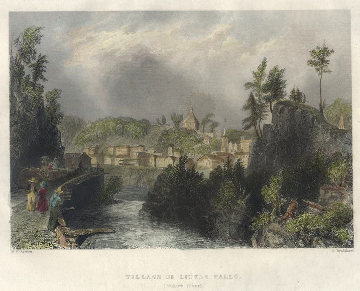 USA, Village of Little Falls on the Mohawk, 1840