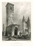 Scotland, St.Andrews, Church of St.Regulus & Cathedral Ruins, 1848