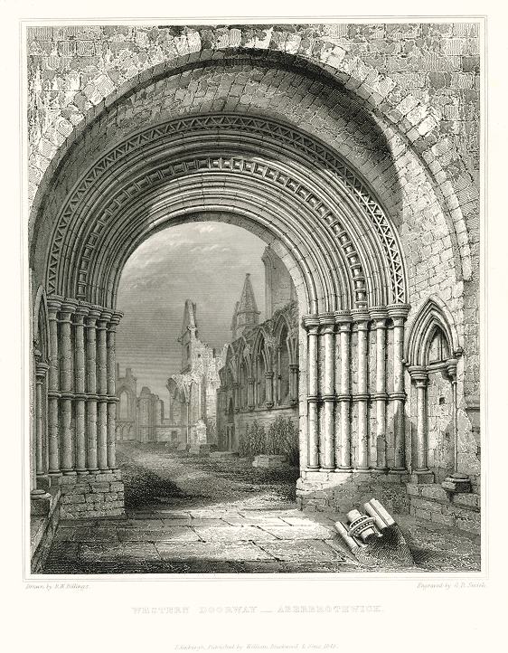 Scotland, Aberbrothwick, Western Doorway, 1848