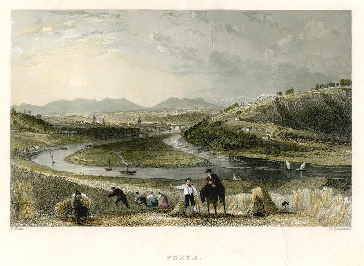 Scotland, Perth view, 1840