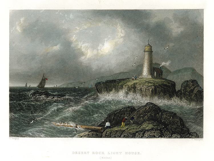 USA, Maine, Desert Rock Lighthouse, 1840