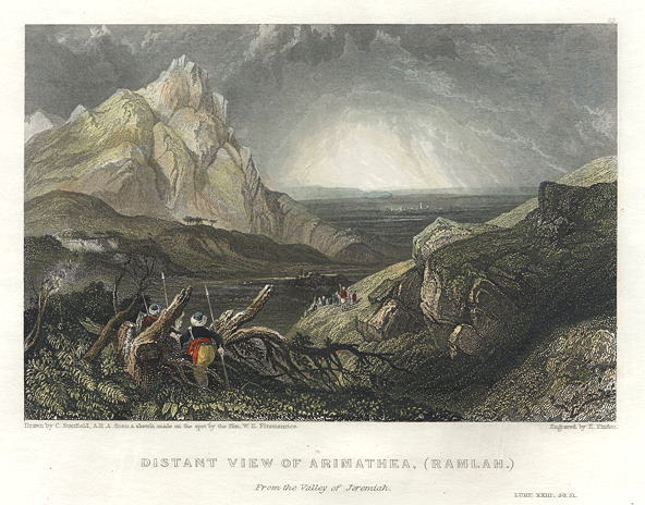 Holy Land, Distant view of Arimathea (Ramlah), 1836