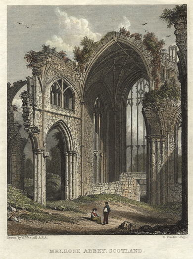 Scotland, Melrose Abbey, 1830