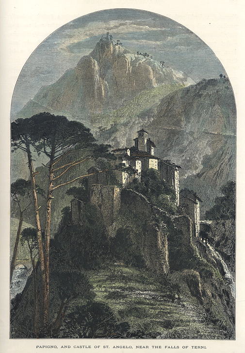 Italy, Papigno and Castle of St.Angelo, near the Falls of Terni, 1875