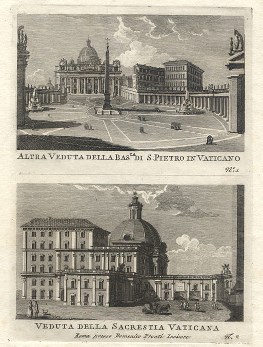 Italy, The Vatican, two views, 1790