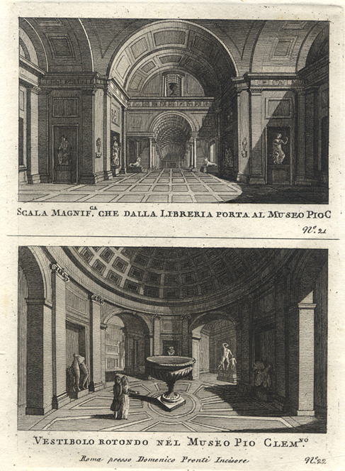 Italy, Rome, two interior views, 1790