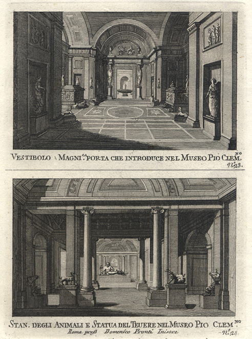 Italy, Rome, two interior views, 1790