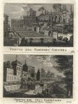 Italy, Rome, two views of gardens, 1790