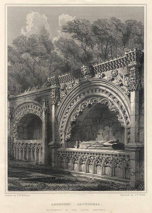 Scotland, Aberdeen Cathedral, Monument in South Transept, 1848