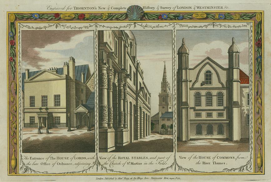 London, House of Lords, Royal Stables & House of Commons, 1790