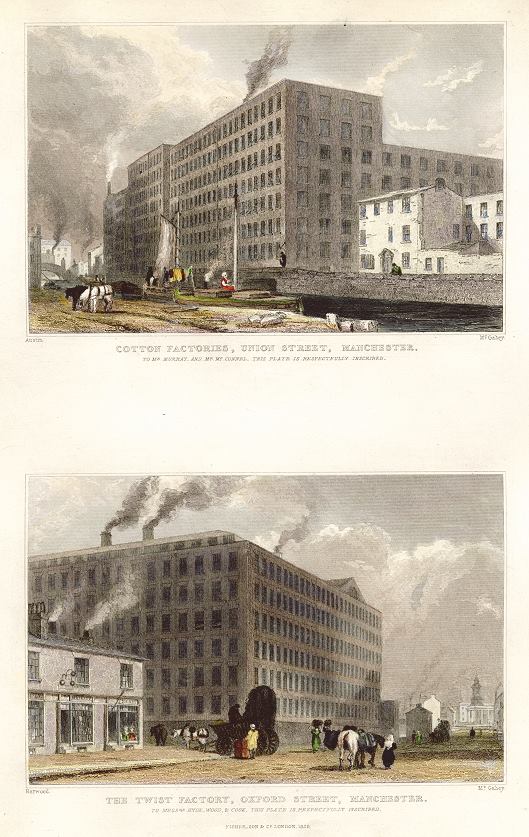 Manchester, Cotton Factories and Twist Factory, 1831