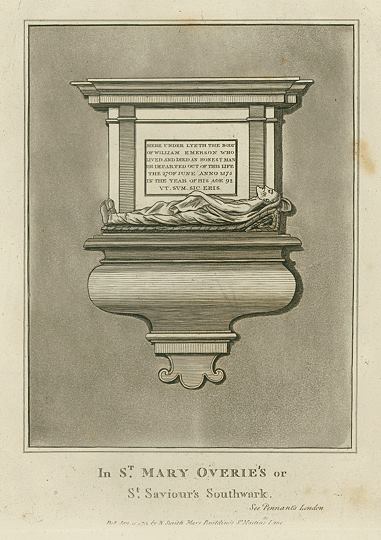 London, William Emerson's Monument in St.Mary Overie's, 1801