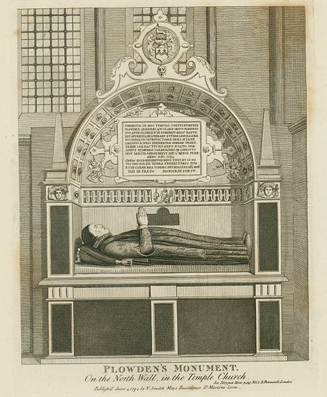 London, Temple Church, Plowden's Monument, 1801