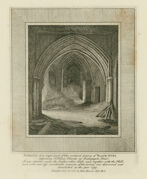 London, Bishopsgate Street, Crypt under the Priory of Black Nuns, 1801