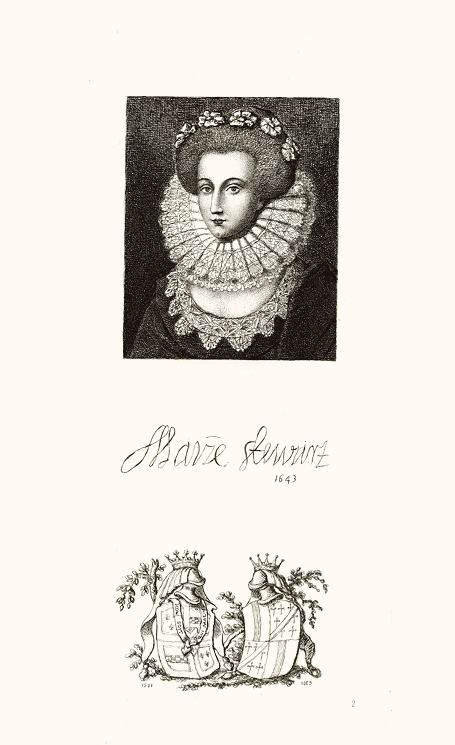 Mary Stewart (Countess of Mar). Etching by C. Kirkpatrick Sharpe, 1869