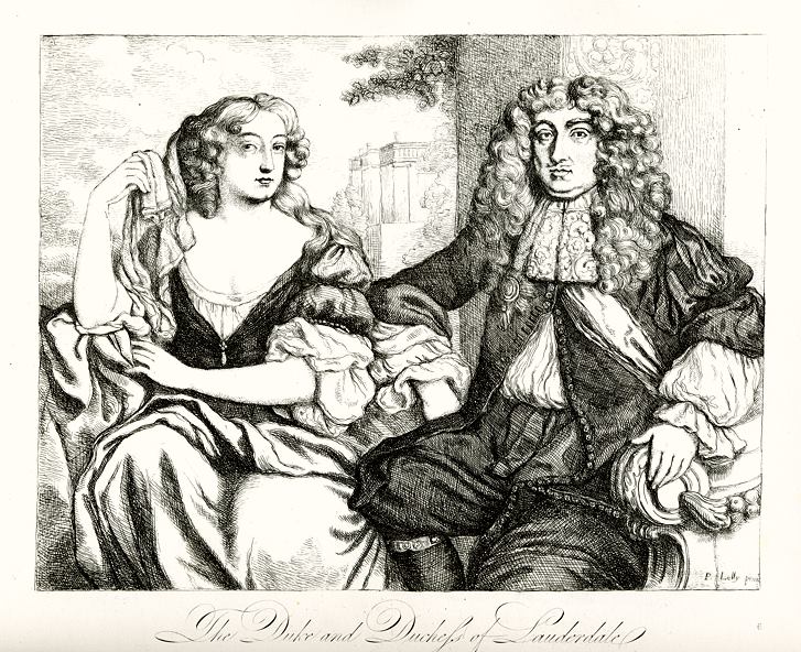 Duke and Duchess of Lauderdale. Etching by C. Kirkpatrick Sharpe, 1869