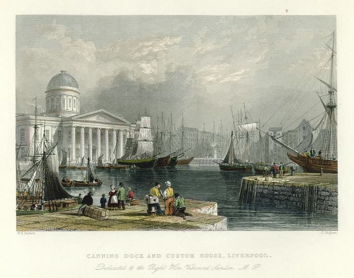 Liverpool, Canning Dock & Custom House, 1842