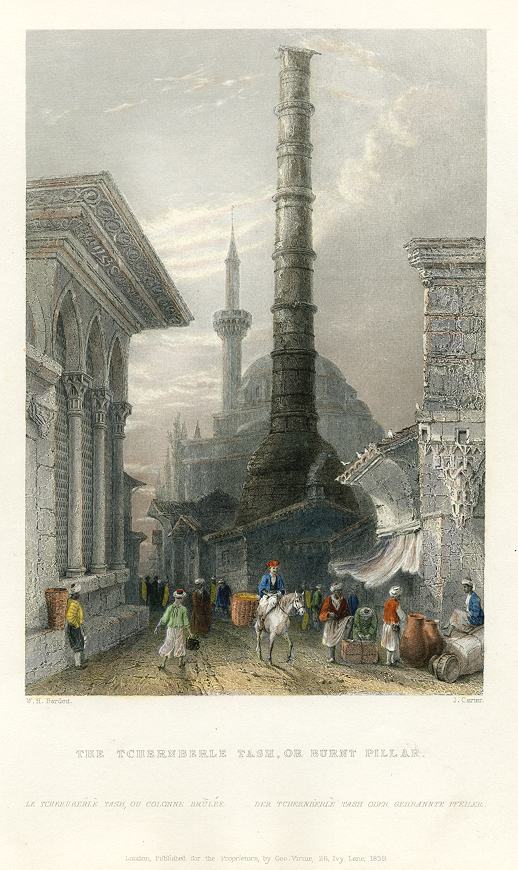 Turkey, Istanbul, The Burnt Pillar, 1838