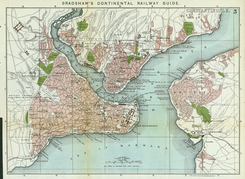 Turkey, plan of Constantinople, c1880