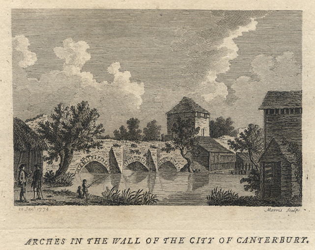 Kent, Canterbury, Arches in the City Wall, 1786