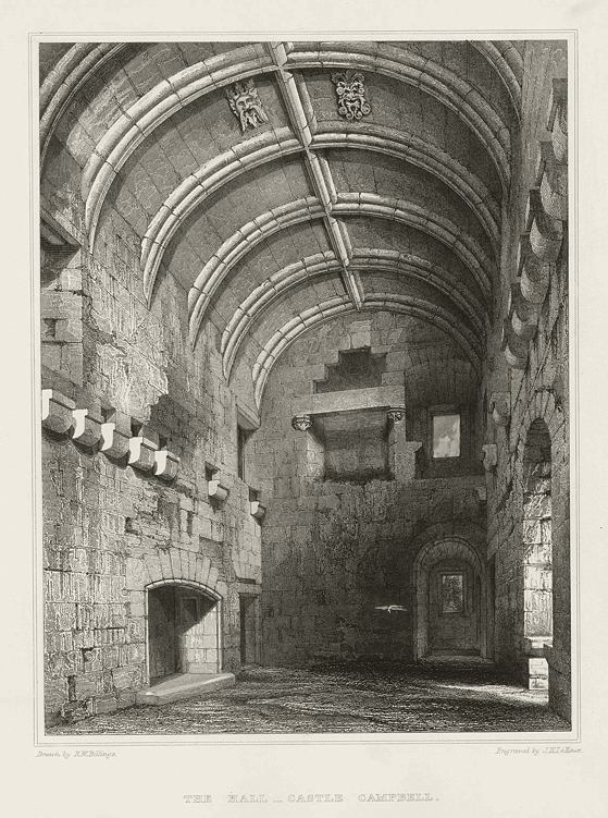 Scotland, Castle Campbell, the Hall, 1848