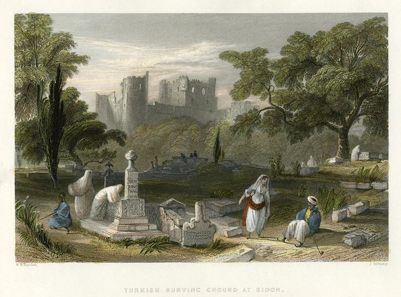 Lebanon, Sidon, Turkish cemetary, 1837