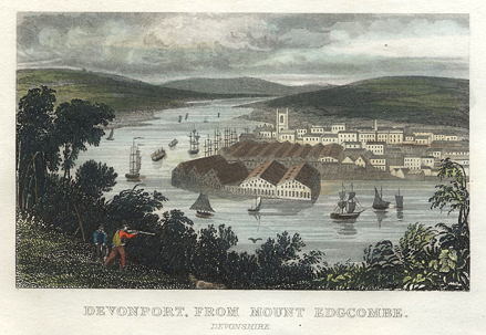 Devonport from Mount Edgecombe, 1848