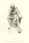 Hamlet, etching by Leopold Flameng after an original statue, 1881