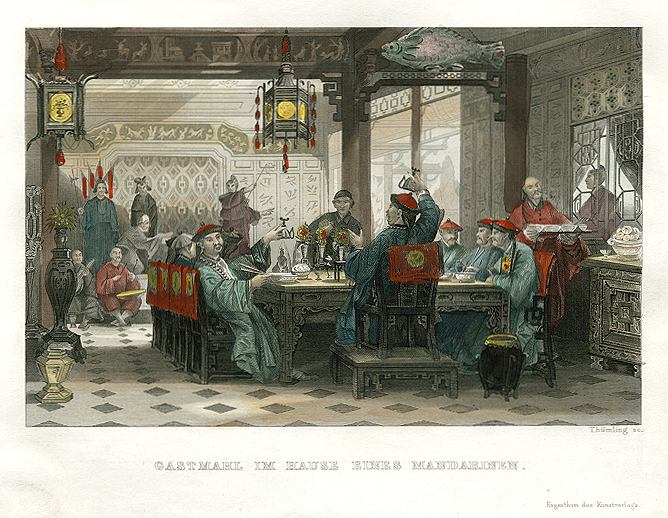 China, Dinner Party at a Mandarin's House, 1845