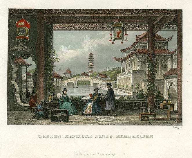 China, Pavilion and Gardens of a Mandarin, near Peking, 1845