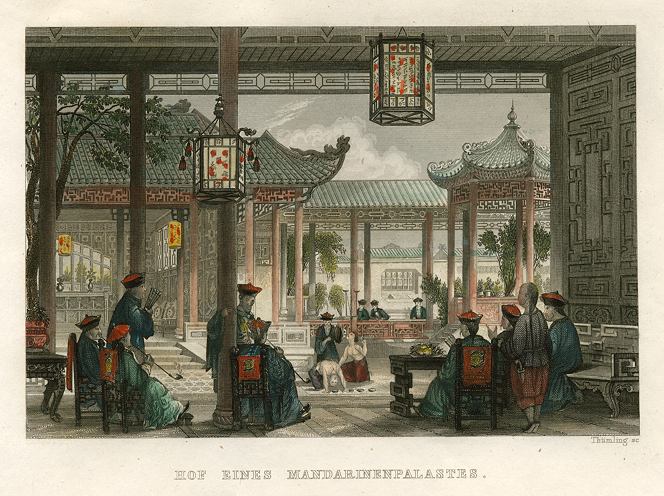 China, Jugglers exhibiting in the Court of a Mandarin's Palace, 1845