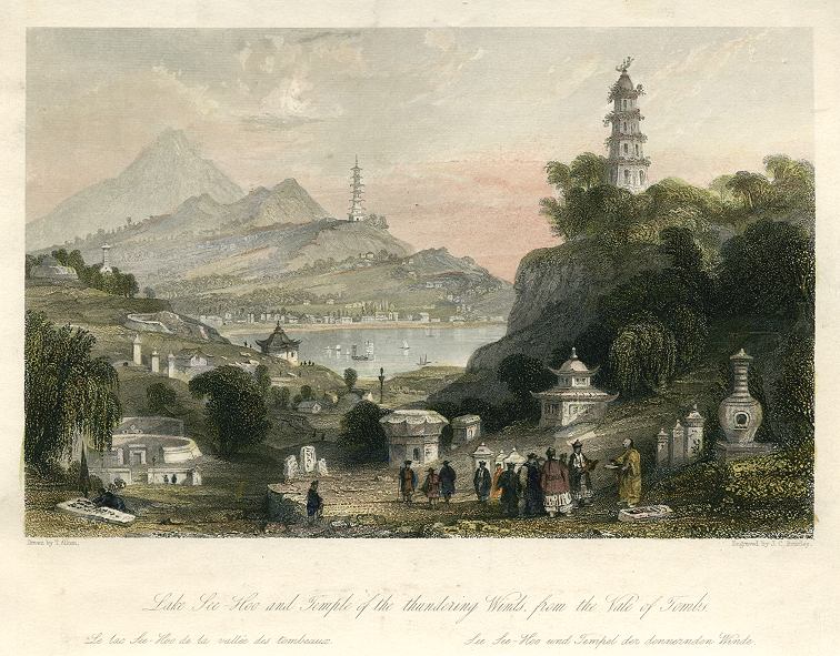 China, Lake See-Hoo & Temple of the Thundering Winds, 1843