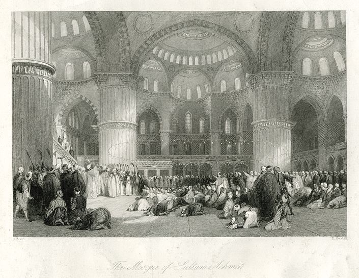 Turkey, Constantinople, Mosque of Sultan Achmet, 1840