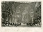 Turkey, Constantinople, Mosque of Santa Sophia, 1840