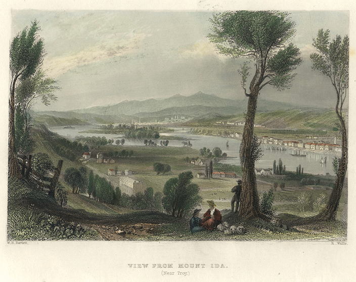 USA, View from Mount Ida, near Troy, 1840