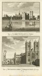 London, Lambeth Palace & Westminster Abbey (2 views), 1786