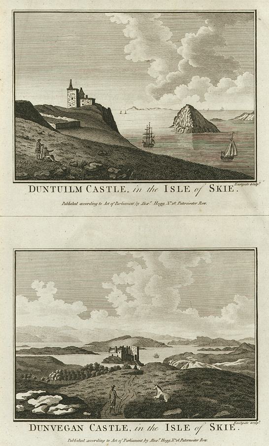 Isle of Skye, Duntuilm & Dunvegan Castles (2 views), 1786