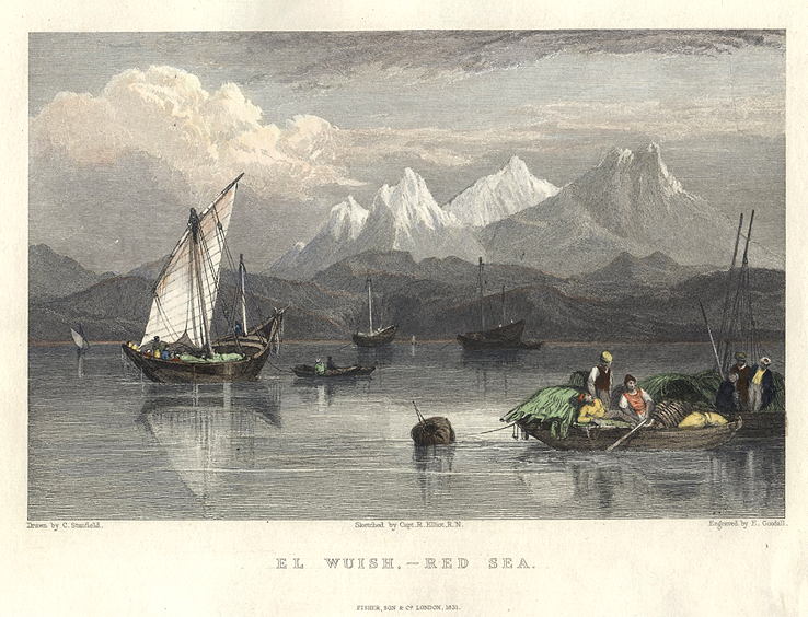 Egypt, El Wuish on the Red Sea, 1832