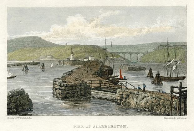 Yorkshire, Scarborough pier, 1830