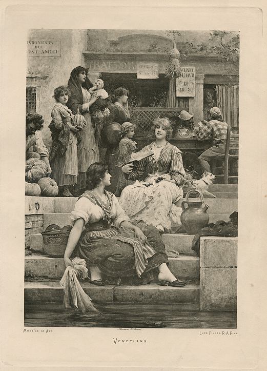 Venetians, photogravure after picture by Luke Fildes, 1888